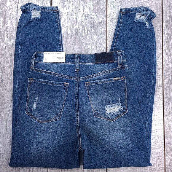 Insane Gene Jeans Womens 5 26 Boyfriend High Waisted Distressed Denim Biker - Picture 2 of 12